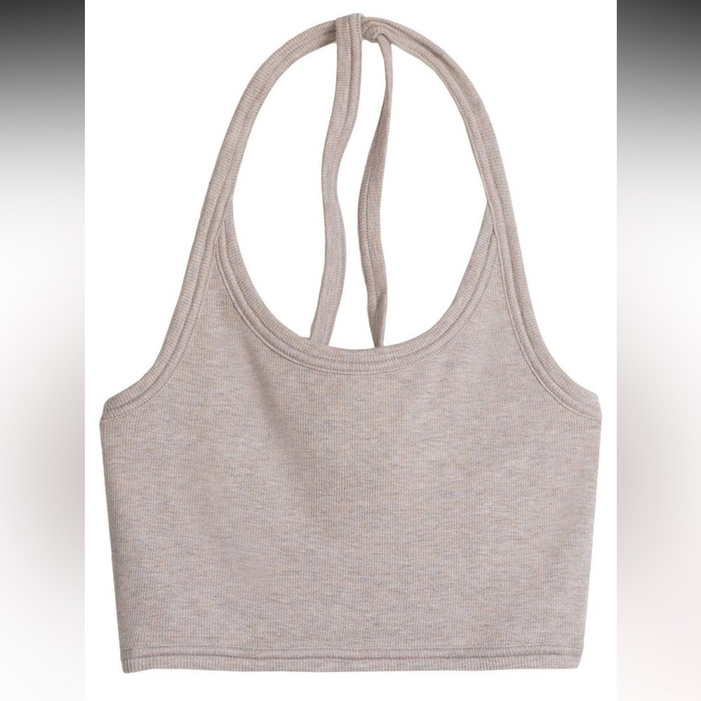 Aritzia Wilfred Free Cropped Ribbed Halter Top Size Medium